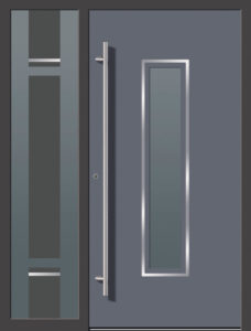 Kunststoff Haustüre Grau mit Glas
